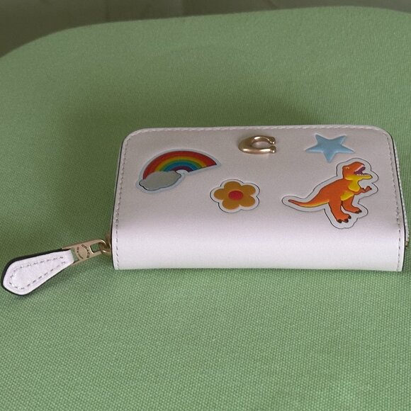 COACH SMALL ZIP AROUND CARD CASE WITH SKETCH PRINT:NWT CHALK/MULTI CCD21 - Picture 8 of 11